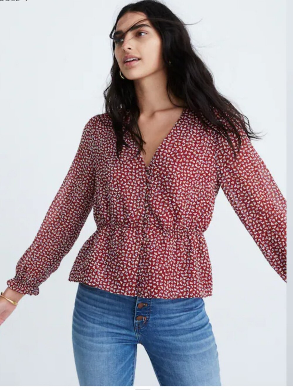 Madewell Overture Top in Ditsy Flowers Confetti Floral Bright size 3X Plus Size